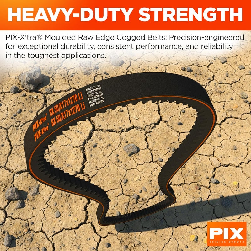 Pix AX22 Cogged V-Belt – 1/2 x 24in OC, Industrial Drive V-Belt for High Horsepower Applications, Compressors, Pumps, Fans, Vacuum Pumps, Blowers, Generators, Heat Exchangers, and Industrial Drives - Image 2